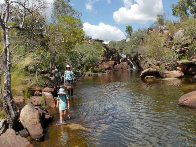Walking along Baroalba Creek in Kakadu.