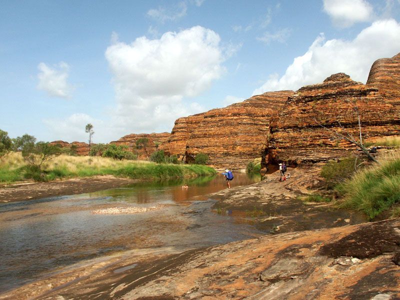 Purnululu/Bungle Bungles, wet season. Lower Piccaninny Creek near the start of our trek.