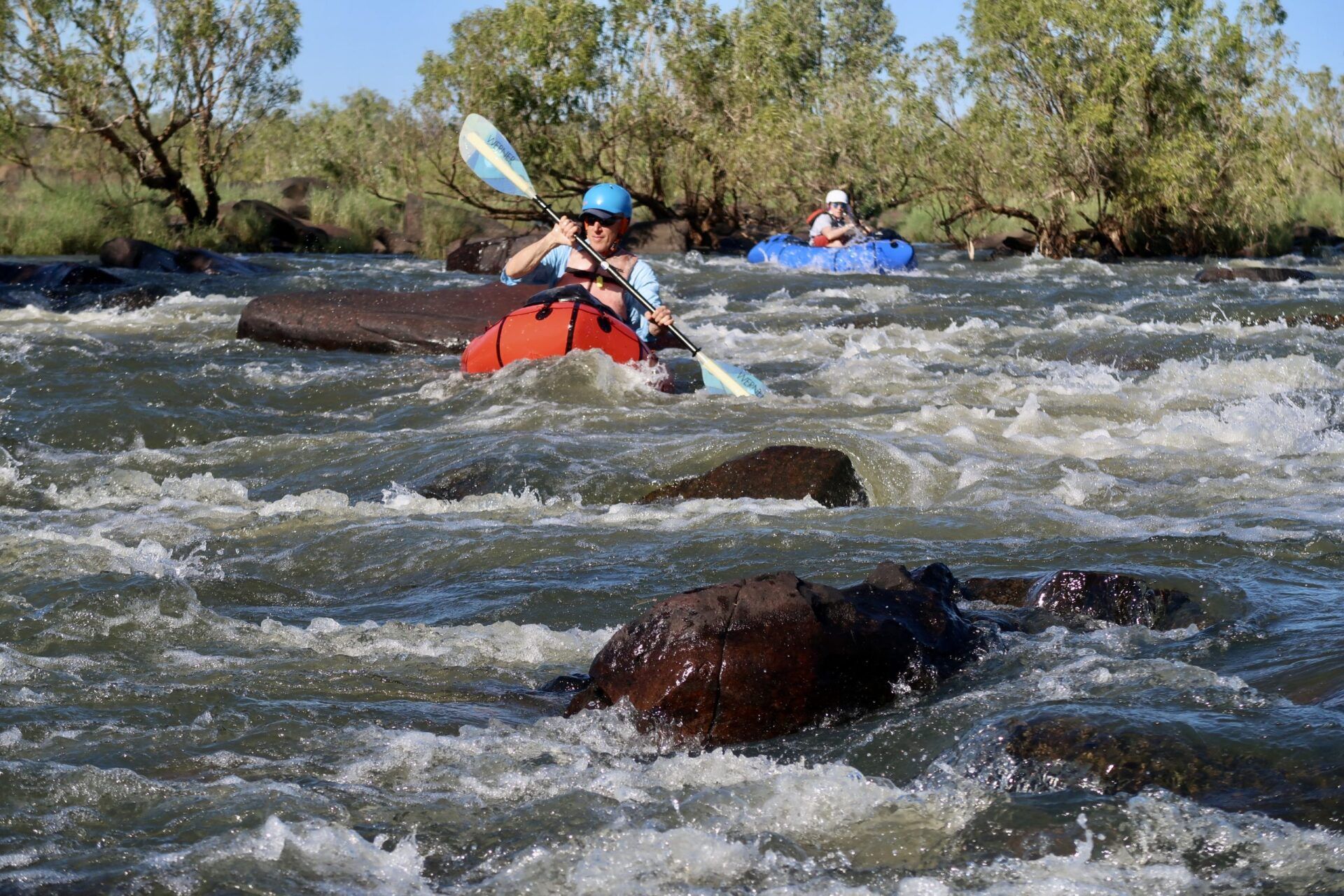 Drysdale River National Park, Kimberley, WA, paddling the rapids