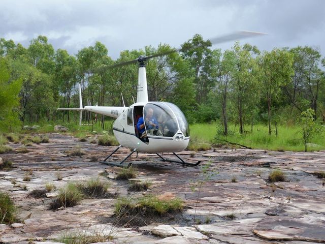 Helicopter food drop, Kakadu wet season expedition