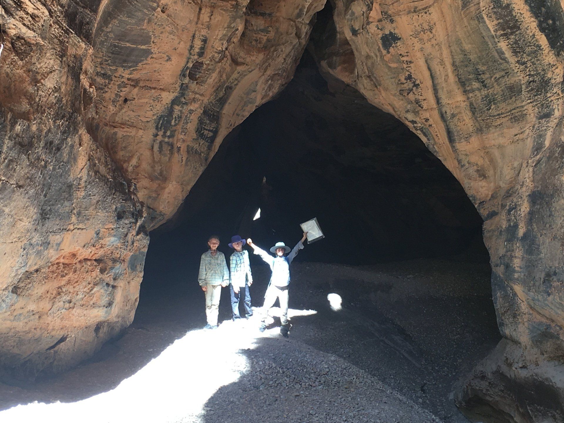 Purnululu/Bungle Bungles, wet season. Walking through a cave on one of the tributaries of Piccaninny Creek.