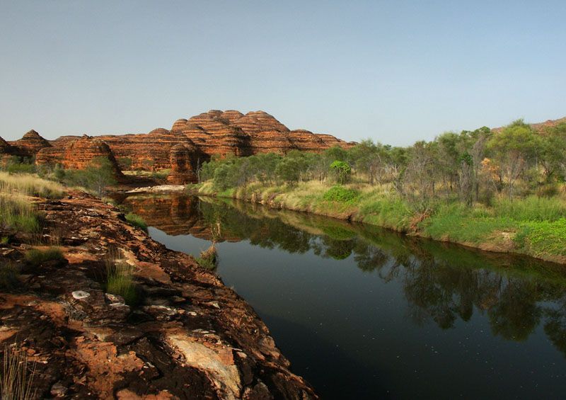 Purnululu/Bungle Bungles, wet season.  Lower Piccaninny Creek near the start of our hike.
