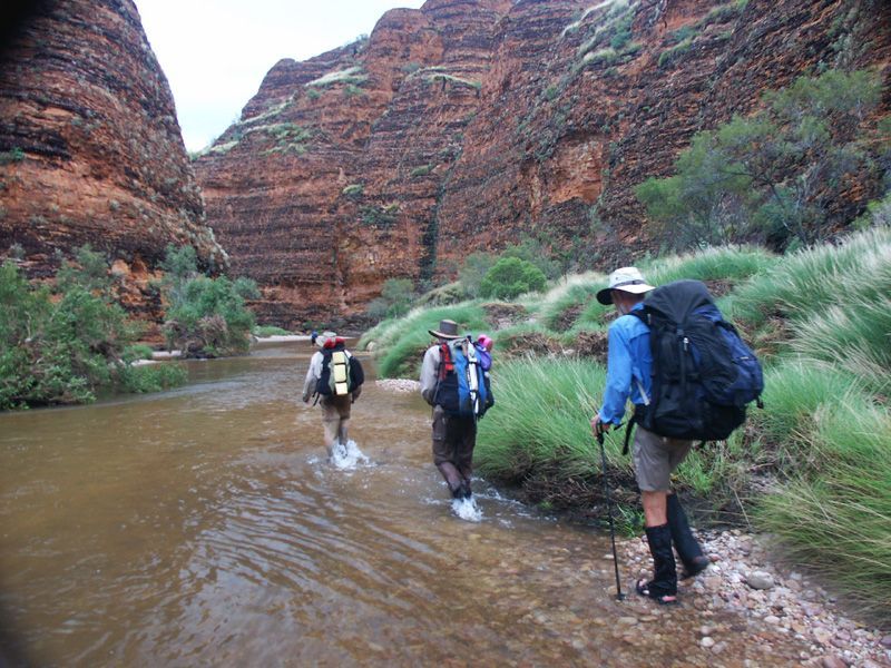 Purnululu/Bungle Bungles, wet season. Hiking in Piccaninny Gorge.