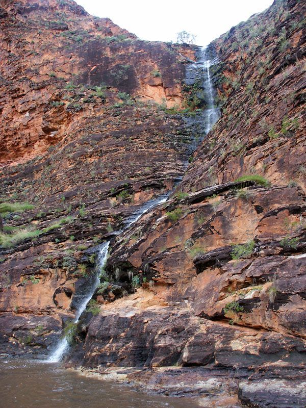 Purnululu/Bungle Bungles. Wet season waterfalls, Piccaninny Gorge.