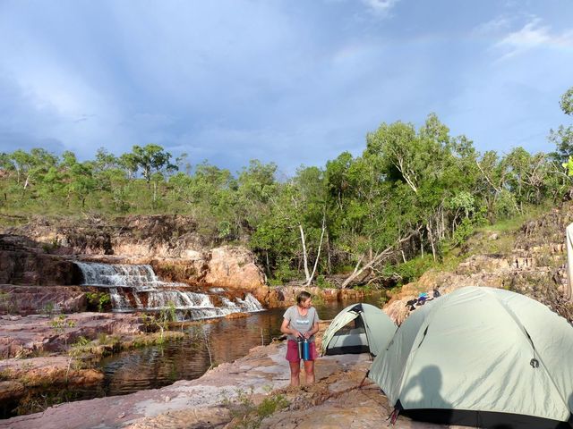 Litchfield trek. Wet season camp above Tjaynera Falls.