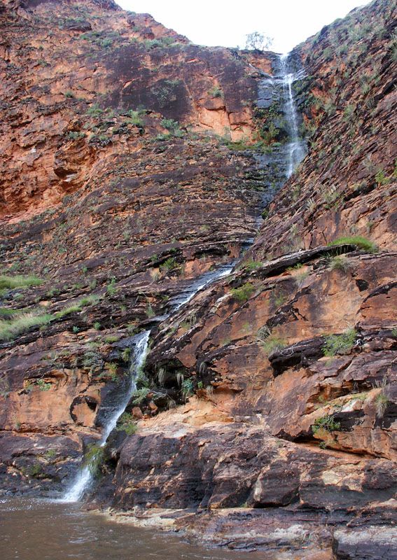Purnululu/Bungle Bungles, wet season. Wet season waterfall.
