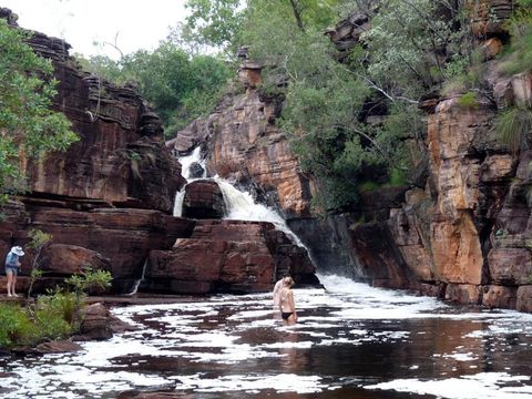 Baroalba Creek above Kubara, swim at wet season waterfall