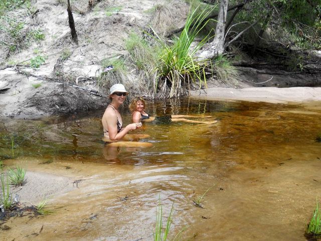 Swim stop on a wet season trek at Baroalba Creek, Kakadu.