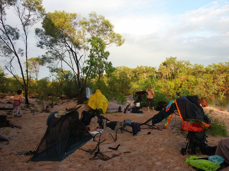 Twin Falls Creek campsite, Kakadu, May, rain