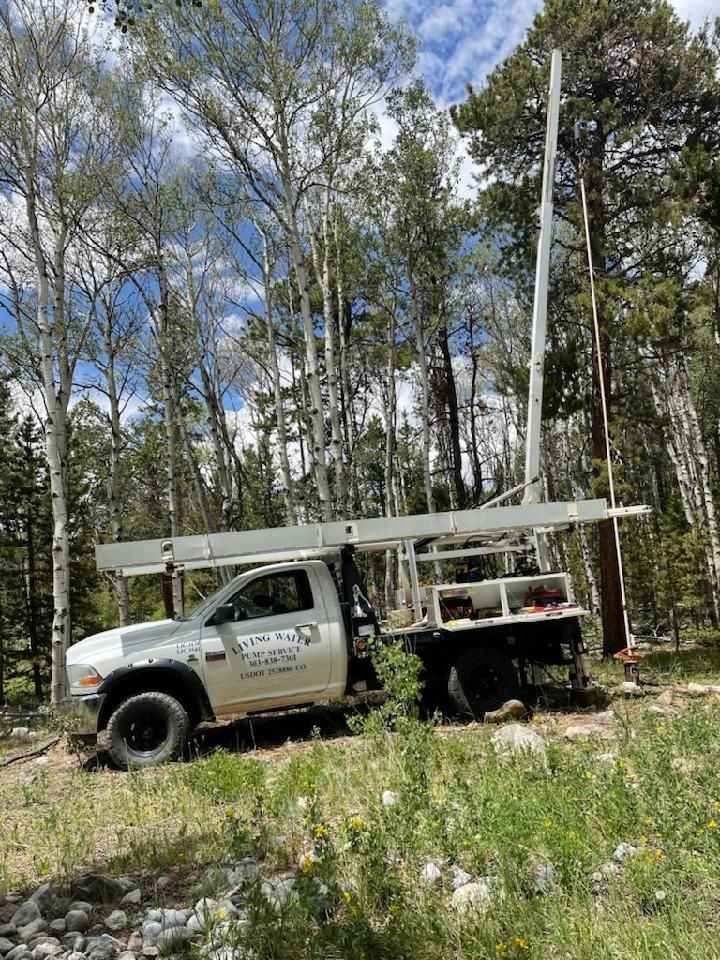 A service truck for emergency pump repair in Evergreen, CO