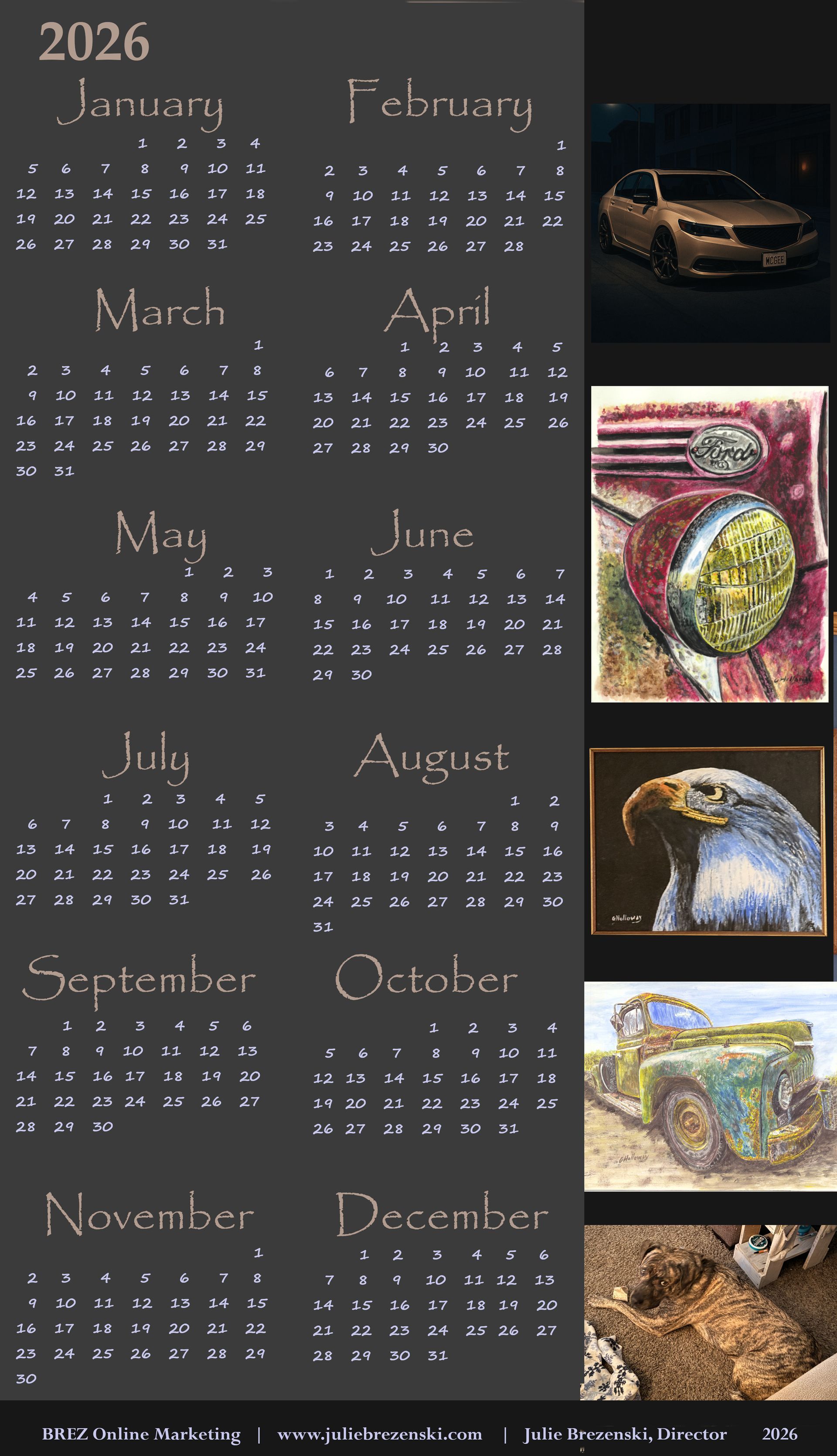 Customizable Wall Calendar Meets Art