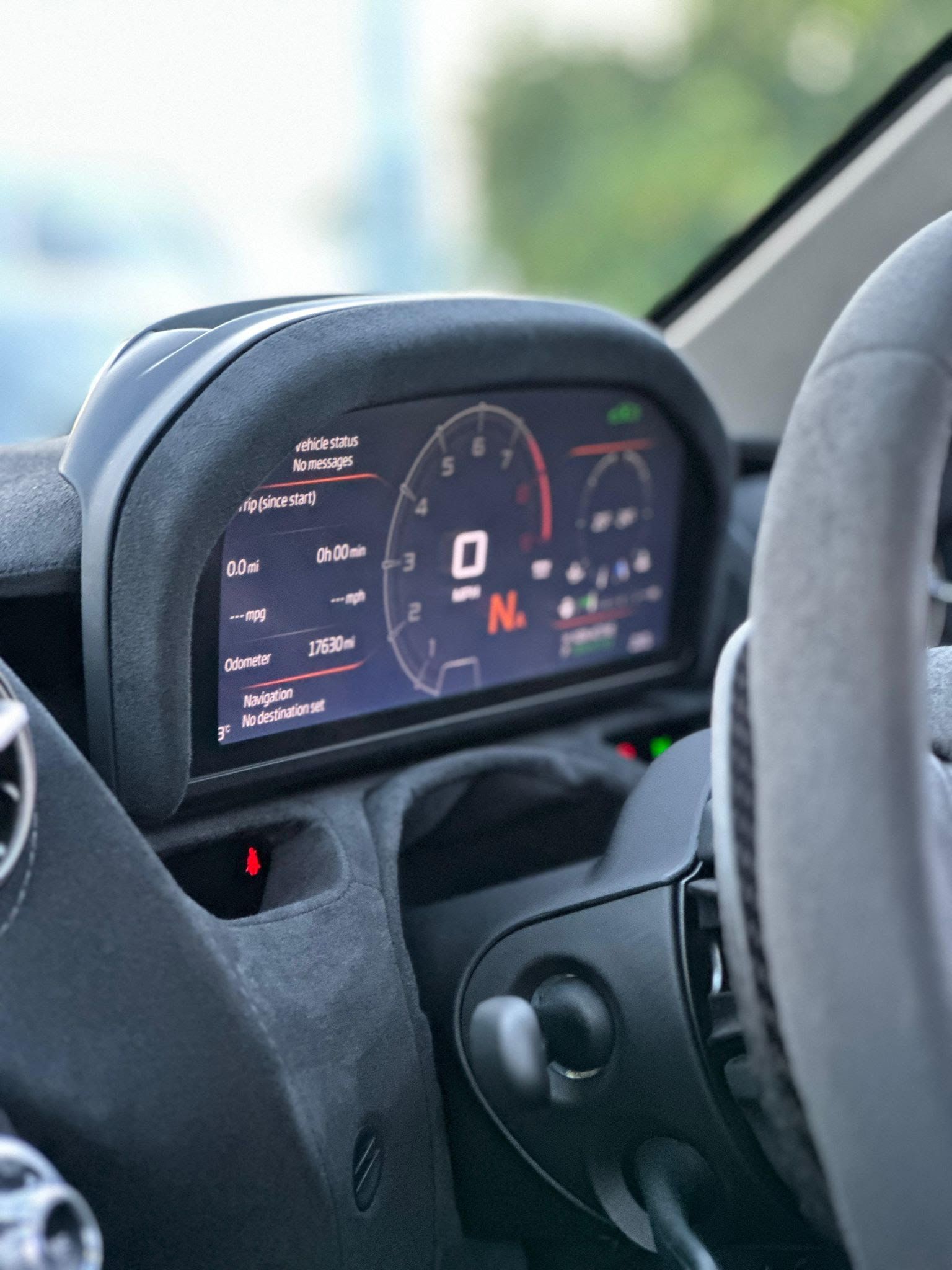 A close up of Mclaren sports car interior cleaneed