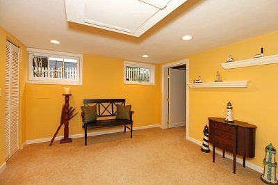open room with yellow walls
