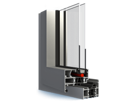 Un primo piano di una finestra su uno sfondo bianco