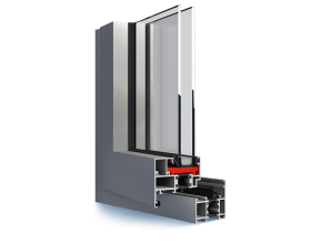Un primo piano di una finestra su uno sfondo bianco.