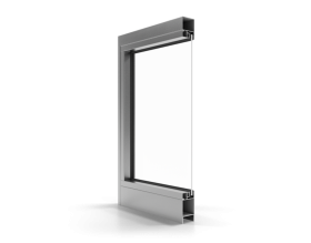 Un primo piano di una finestra su uno sfondo bianco.