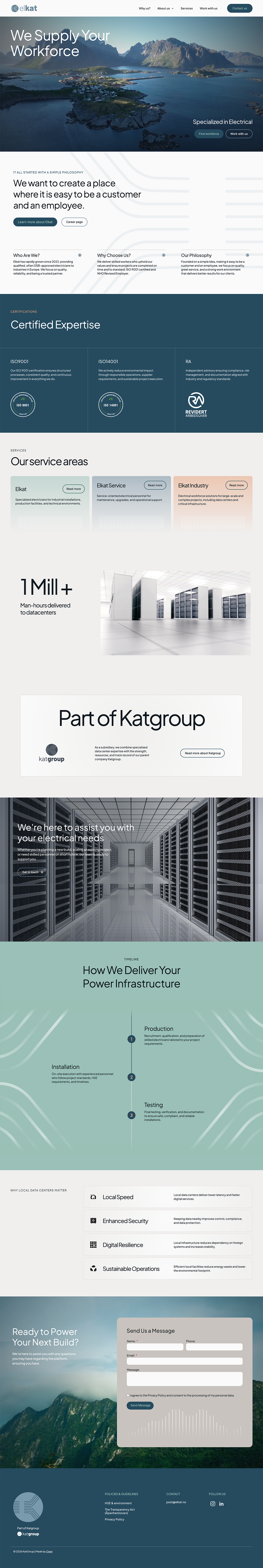 Elkats nettside laget av Oase Media