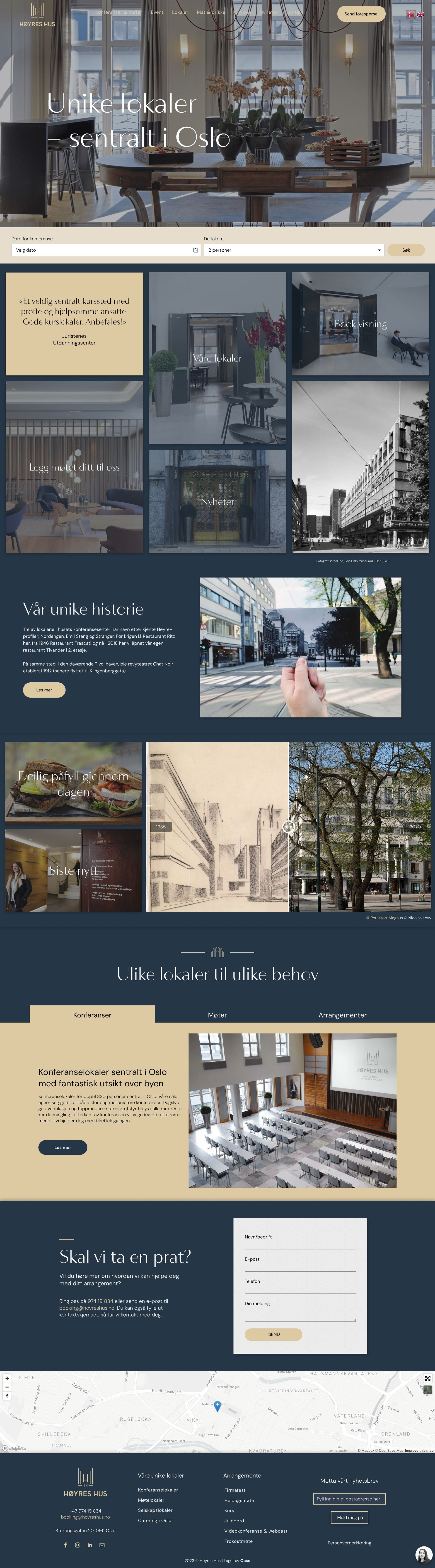 Høyres Hus' nettside laget av Oase Media
