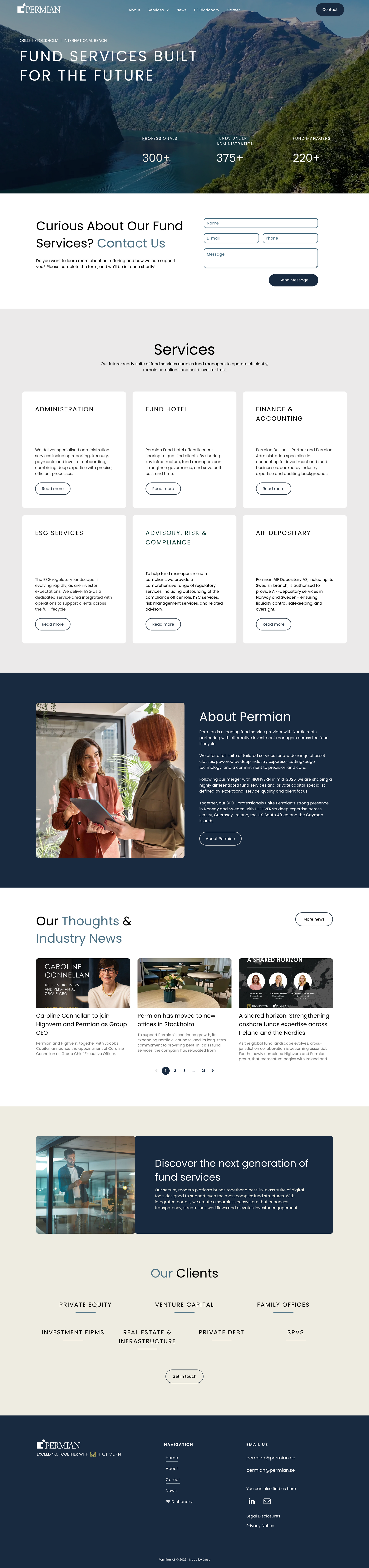 Permians nettside laget av Oase Media