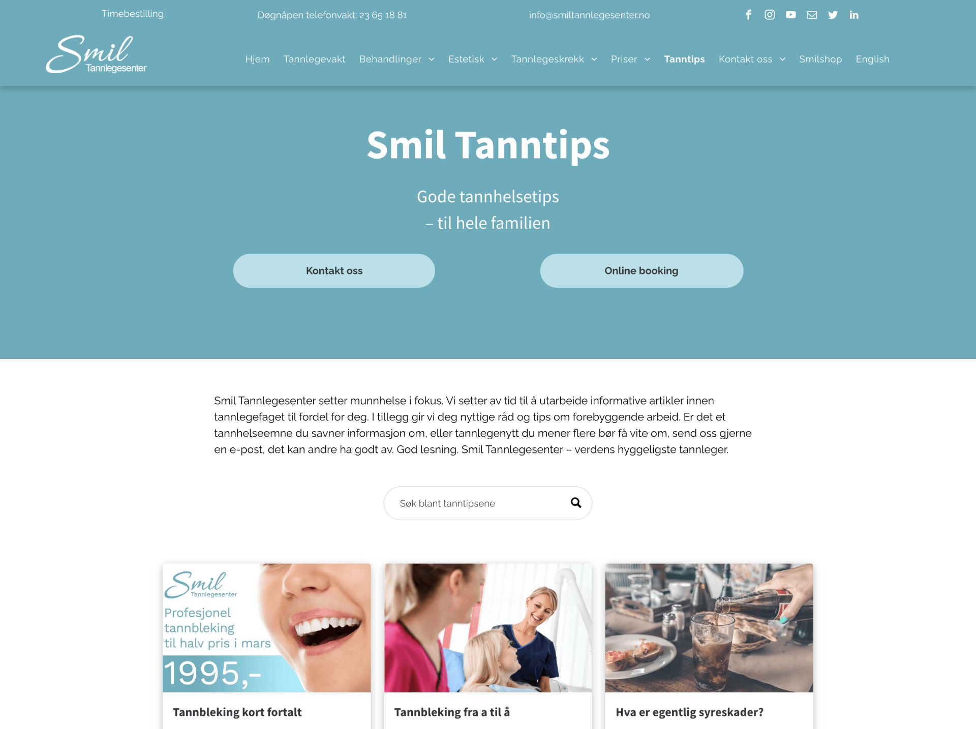 Oase Media har laget nettside til Smil Tannlegesenter