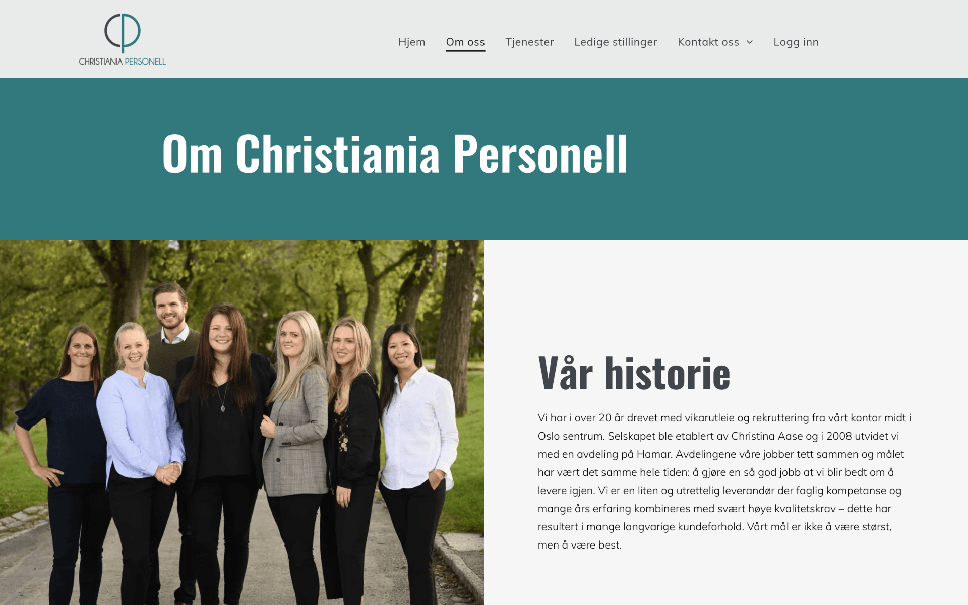 Oase Media har laget nettside til Christiania Personell