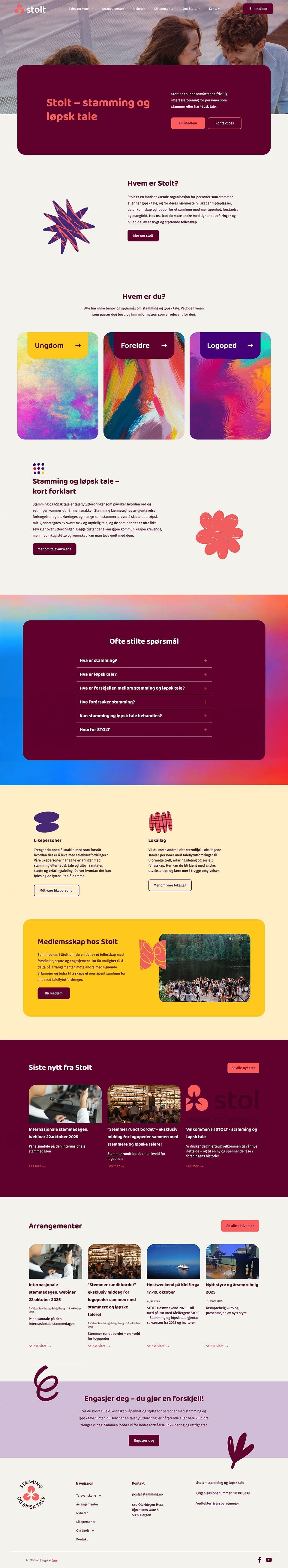 Stolts nettside laget av Oase Media