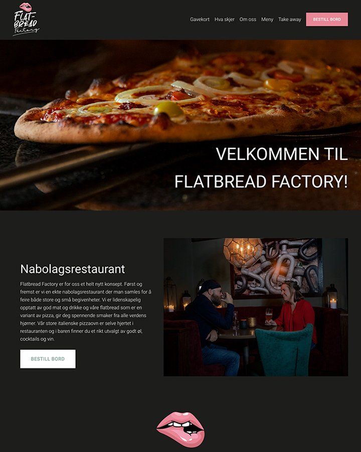 Nettside til Flatbread Factory laget av Oase Media