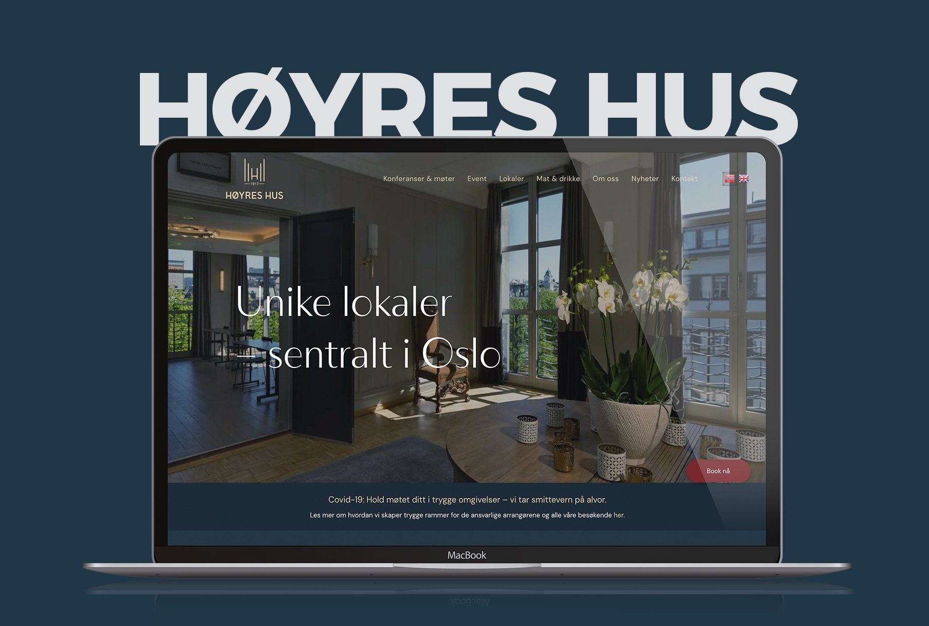 Nettside til Høyres Hus av Oase Media