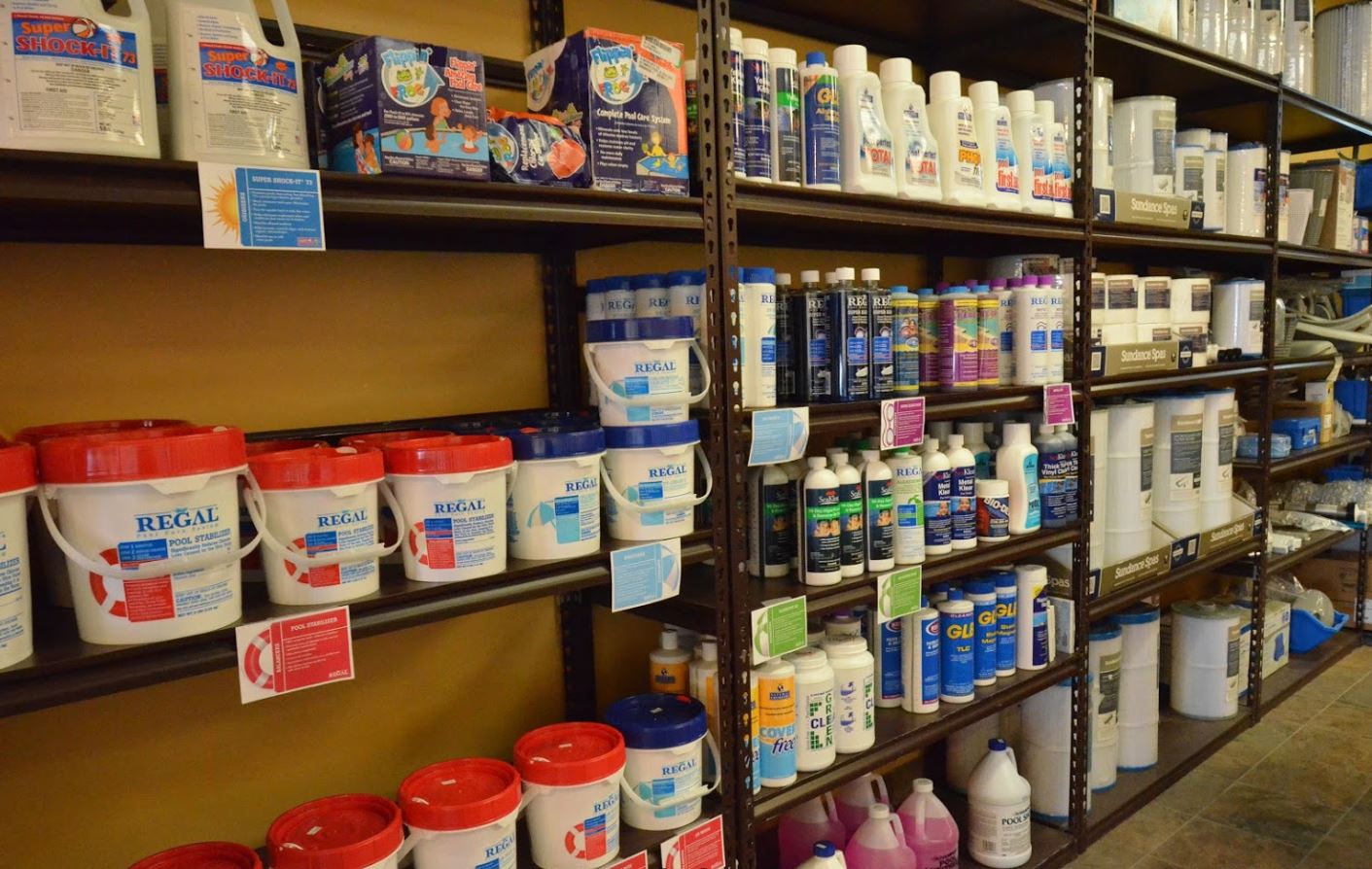 Spa And Pool Products On Shelves | Omaha, NE | Olympic Pool & Spa