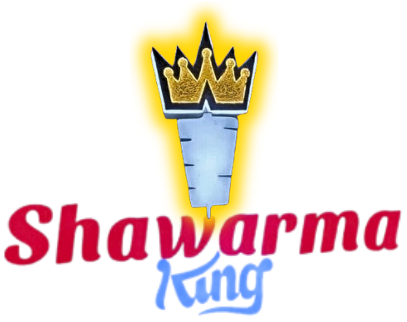A logo for shawarma king with a crown on it