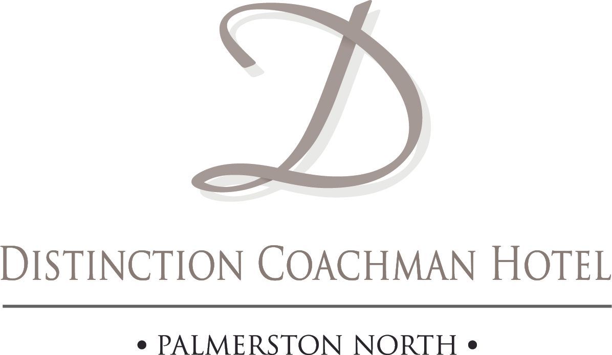 A logo for the distinction coachman hotel in palmerston north