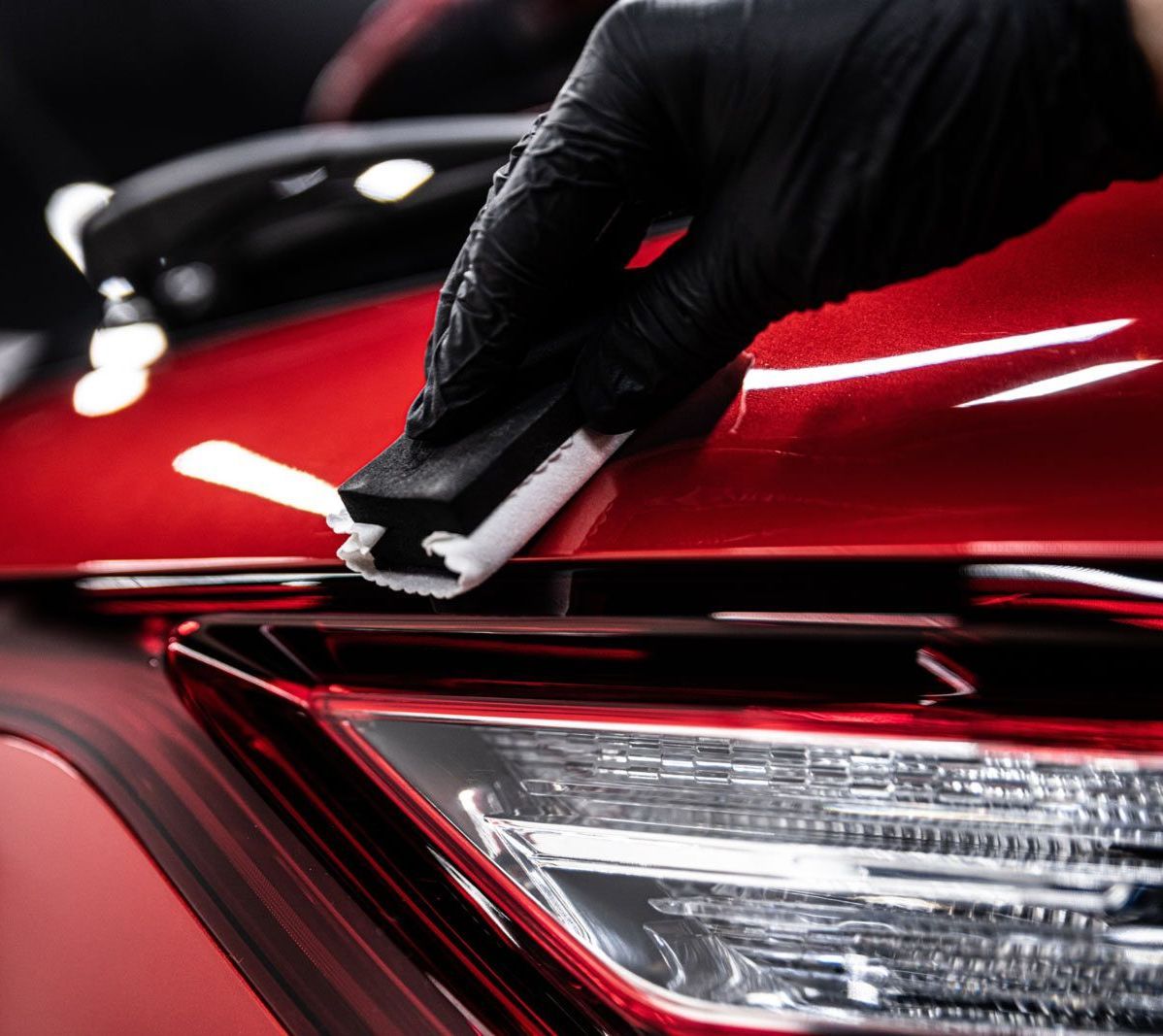 Ceramic-coating general red car