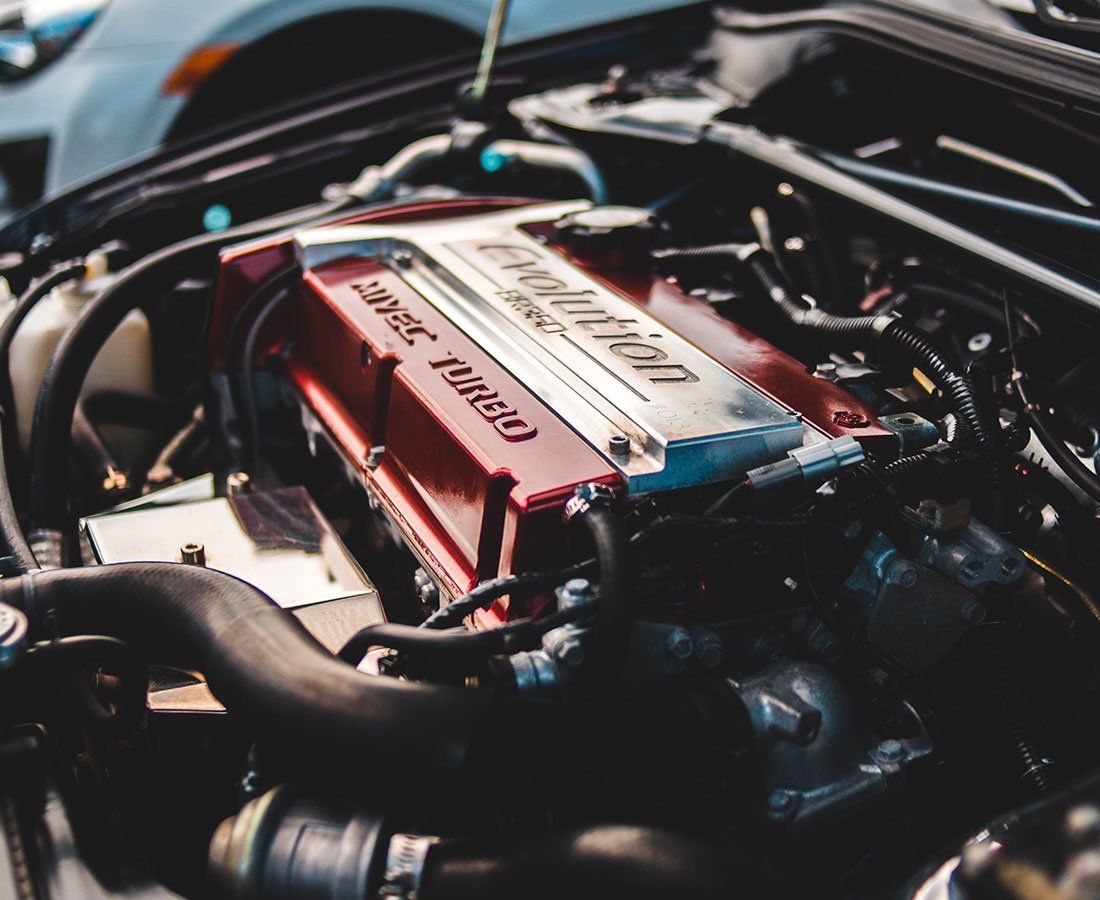 inside the hood of a car