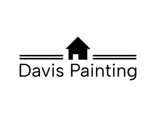 A black and white logo for davis painting with a house on top.