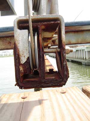 Damaged boat lift | Ocean City, MD | Ocean City Boat Lifts