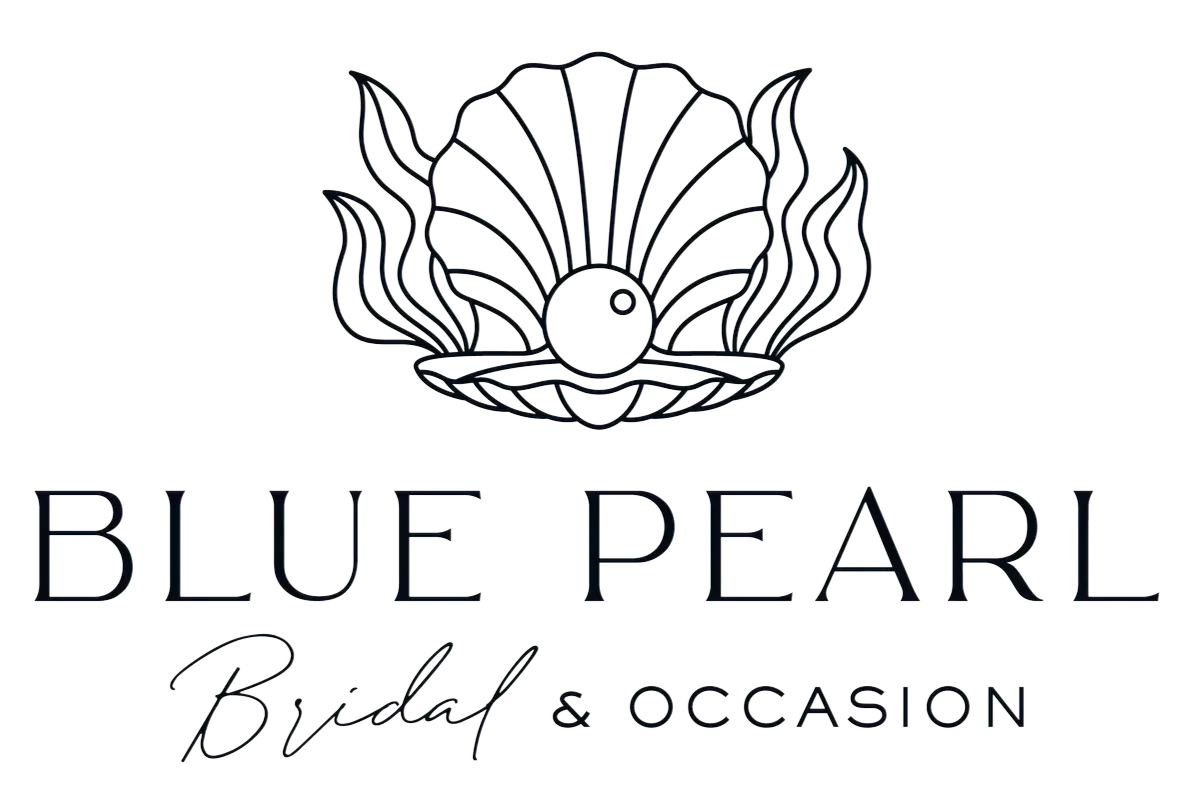 Logo: a shell with a pearl, "BLUE PEARL" text, and "Bridal & Occasion" below.