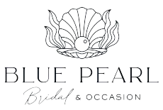 Logo: a shell with a pearl, "BLUE PEARL" text, and "Bridal & Occasion" below.