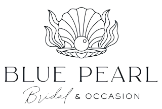 Logo: a shell with a pearl, "BLUE PEARL" text, and "Bridal & Occasion" below.