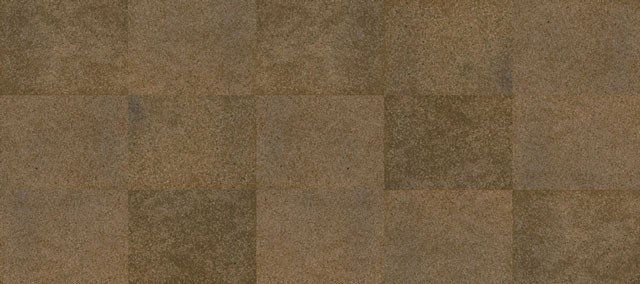 Eine Nahaufnahme eines braunen Fliesenbodens mit Schachbrettmuster.