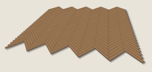 Eine Zeichnung eines Holzbodens mit Fischgrätenmuster