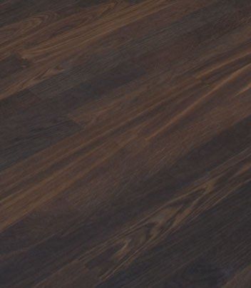 Eine Nahaufnahme eines dunkelbraunen Holzbodens.