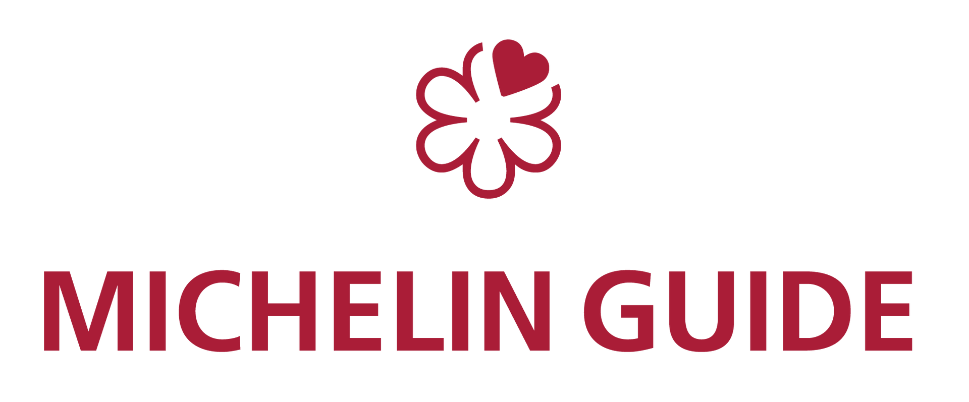 Michelin Guide logo in red with a stylized red Michelin man flower icon above the text