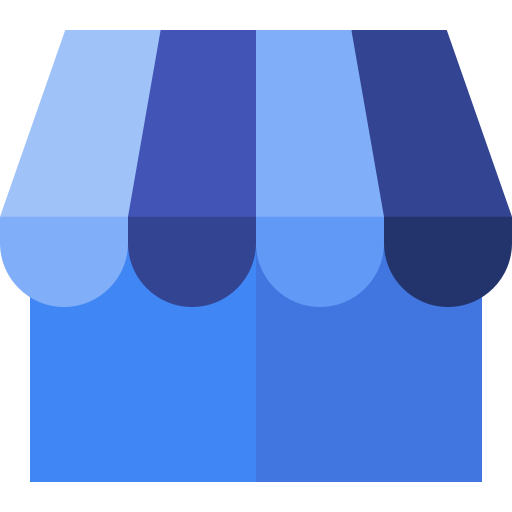 Une icône gratuite d'un magasin bleu avec un auvent bleu