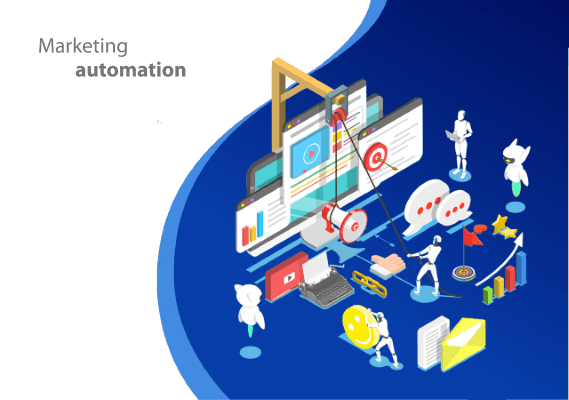 concepto de automatización del marketing digital