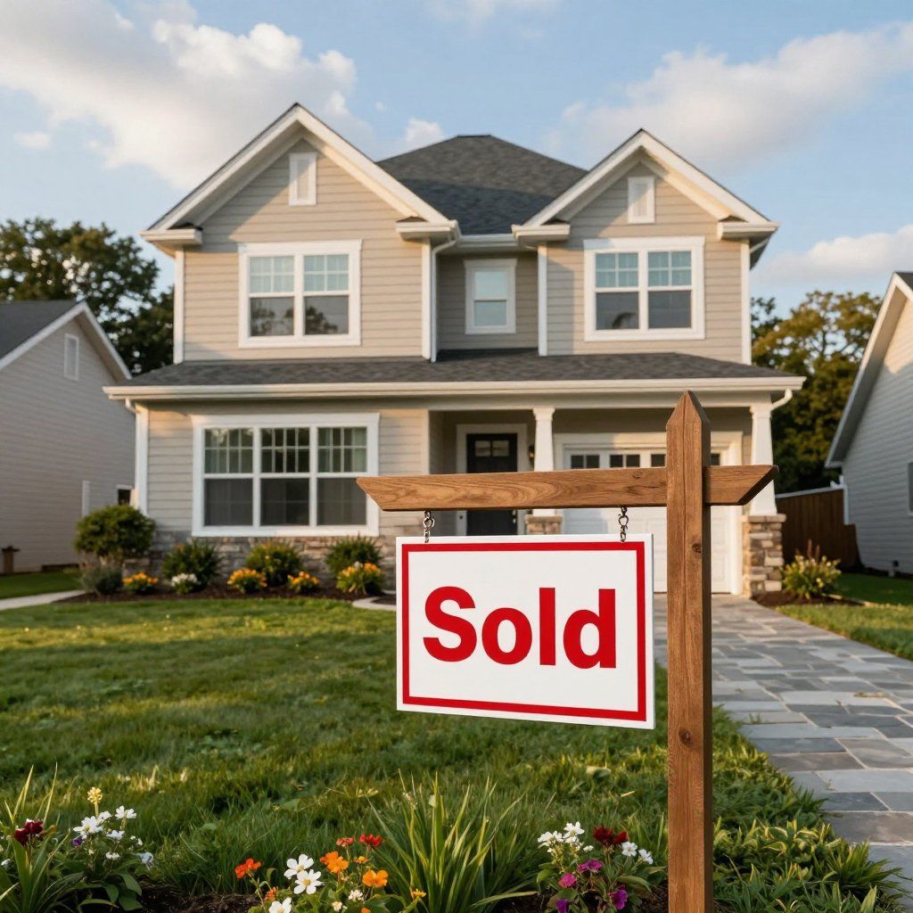 a house with a sold sign