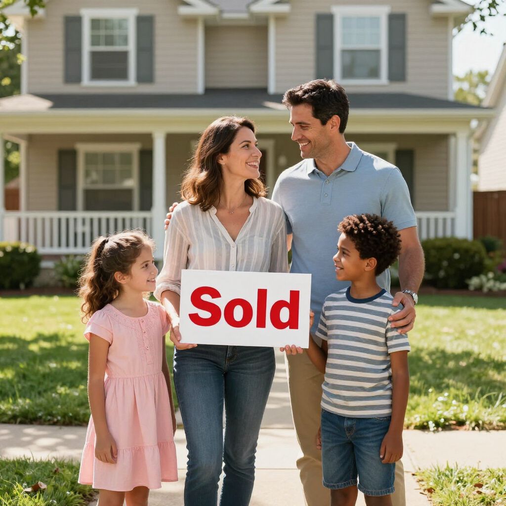 family outside a house