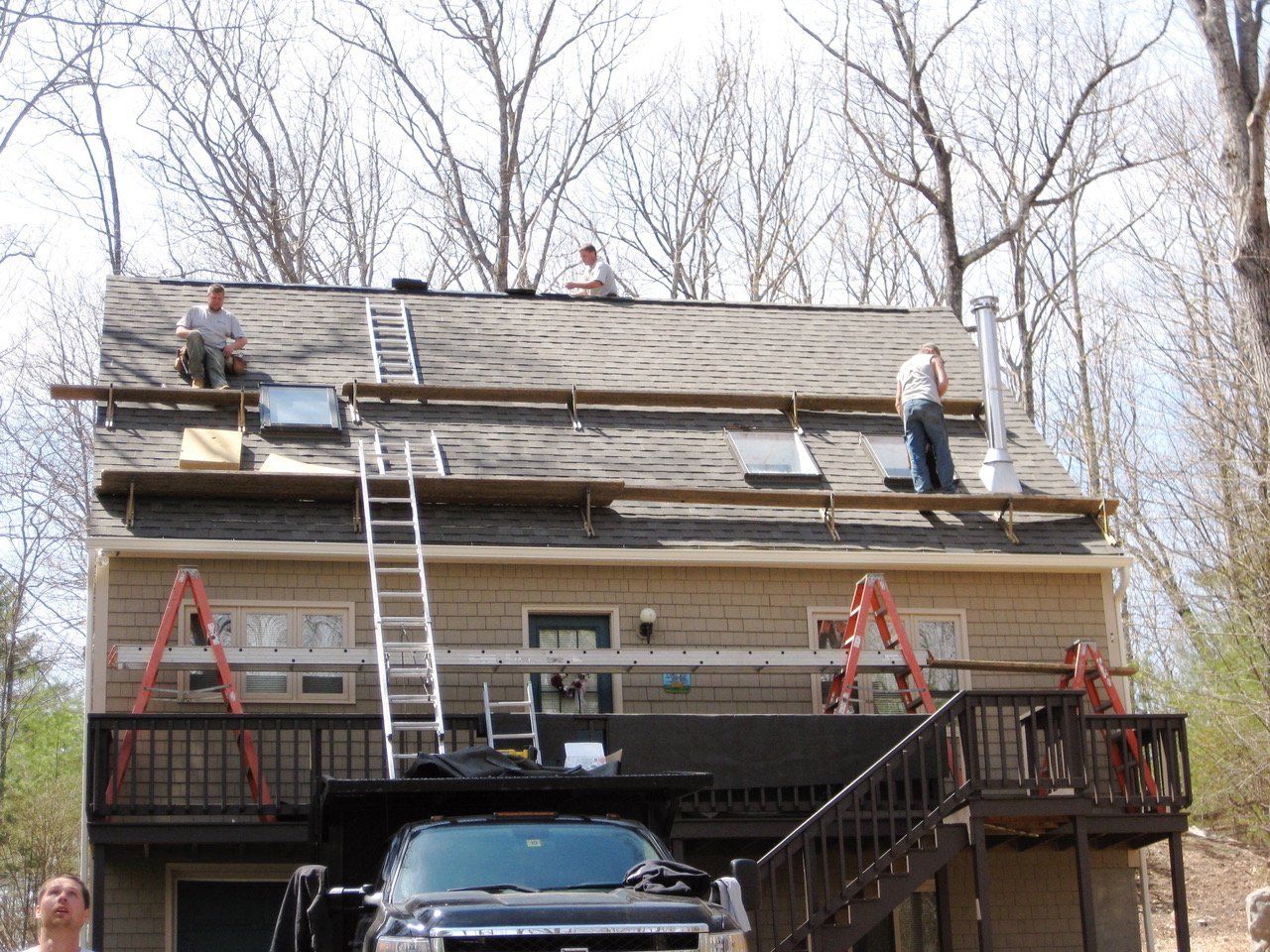 Roof Repair in Progress — Laconia, NH — Rooftop Construction LLC
