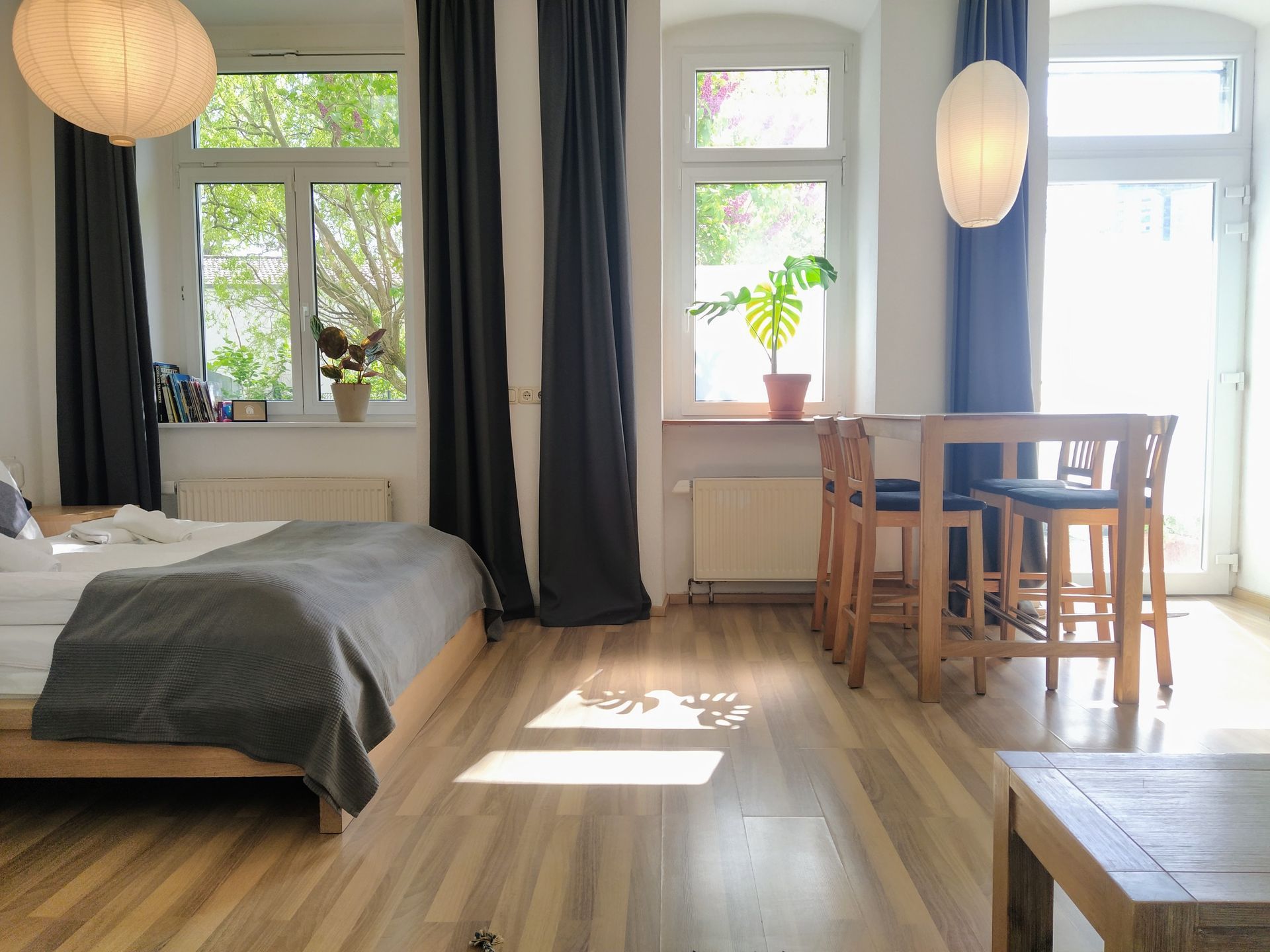 Blick ins Grüne in unserer Ferienwohnung