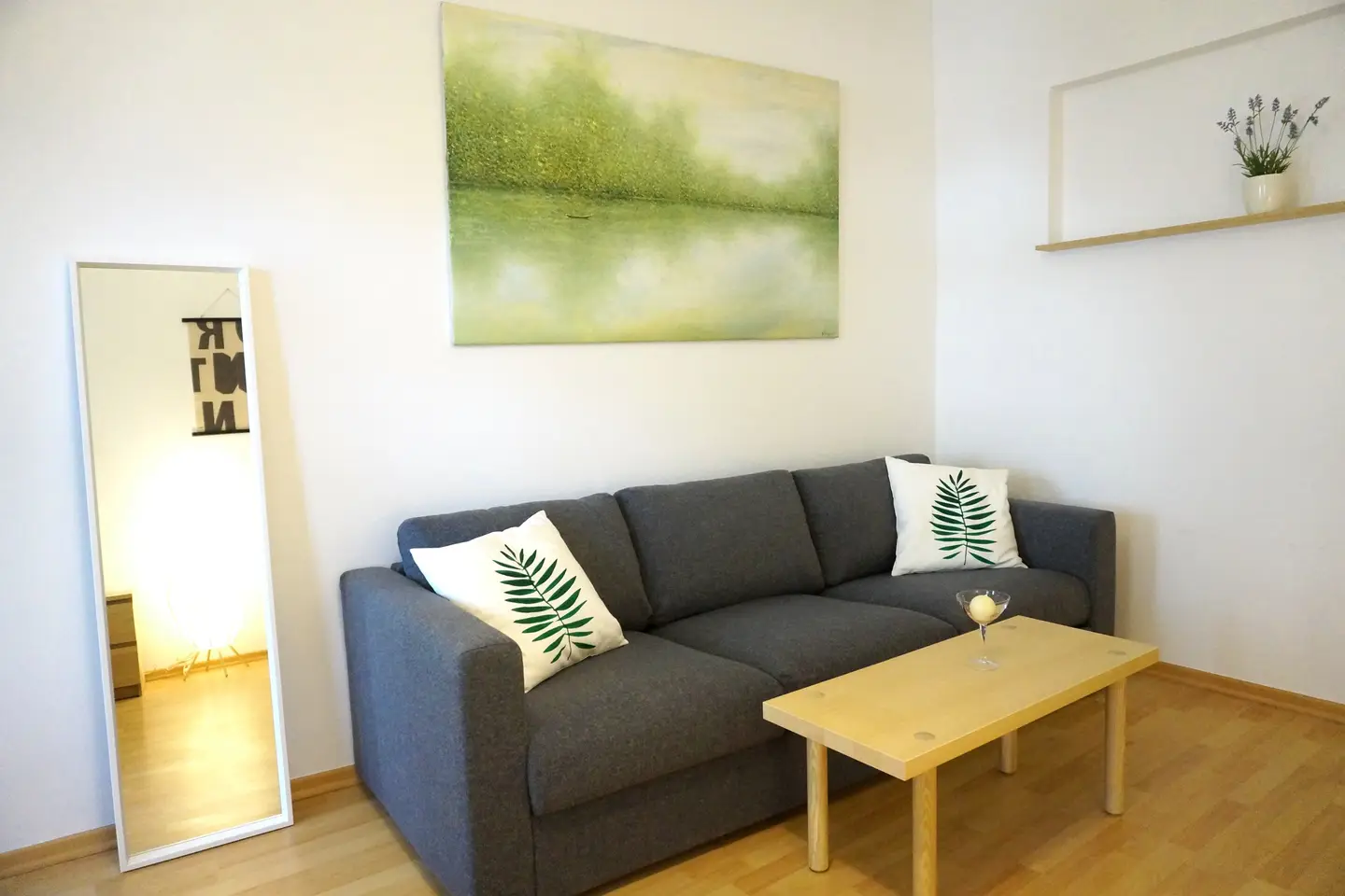 Couch in the bedroom of our holiday apartment on Dunckerstraße in Berlin Prenzlauer Berg