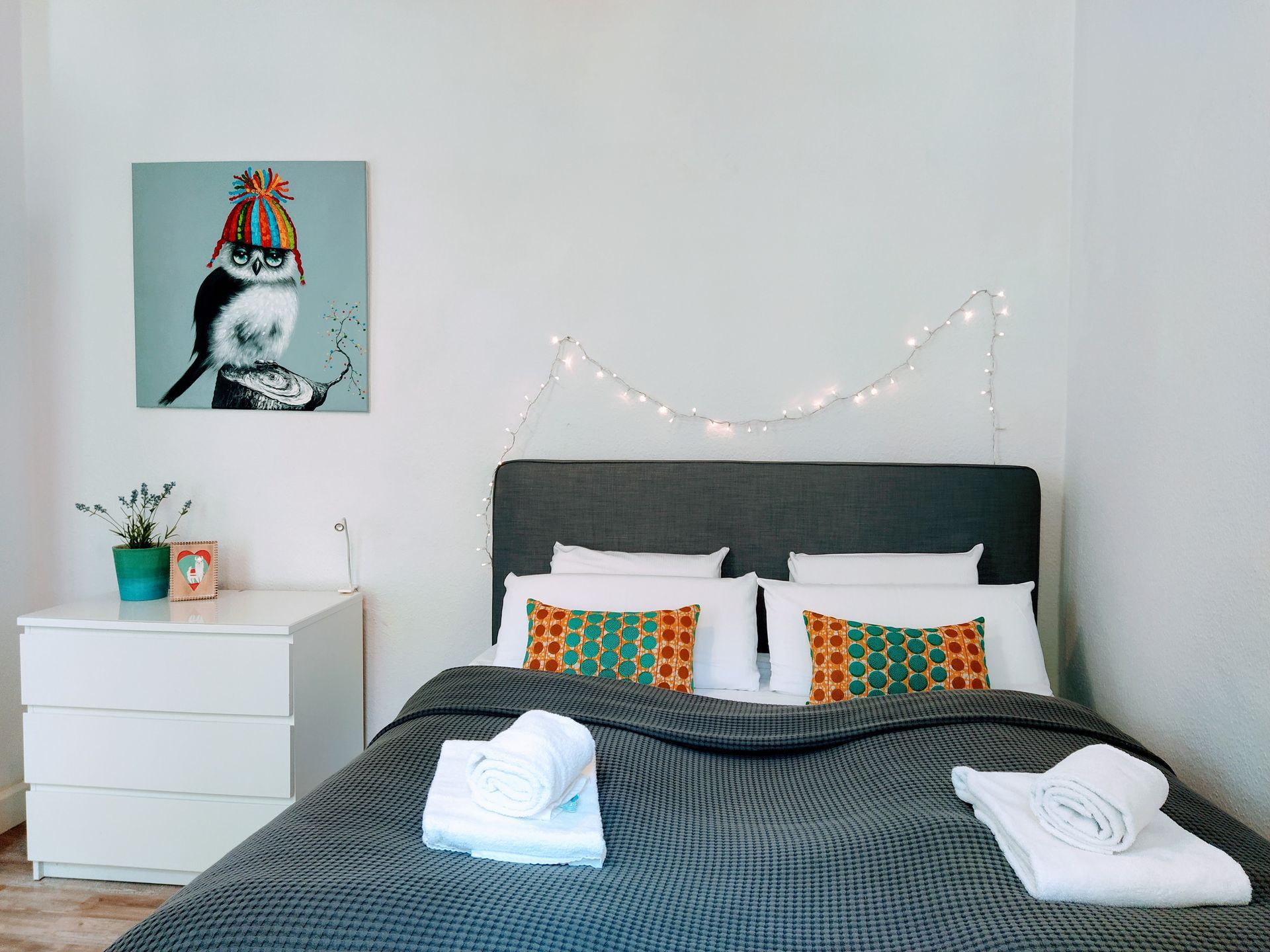 Das Bett im zweiten Schlafzimmer